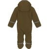 Baby Doubleface Contrast Color 2-Zipper Fleece Babysuit, Hazelnut & Navy - Overalls - 2