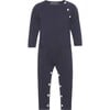 Baby Cashmere Long Sleeve Leg Snaps Knit Babysuit, Navy - Overalls - 1 - thumbnail