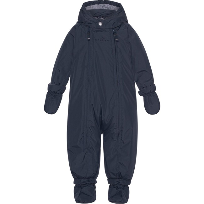 Baby Detachable Hood 2-Zipper Wintersuit, Navy