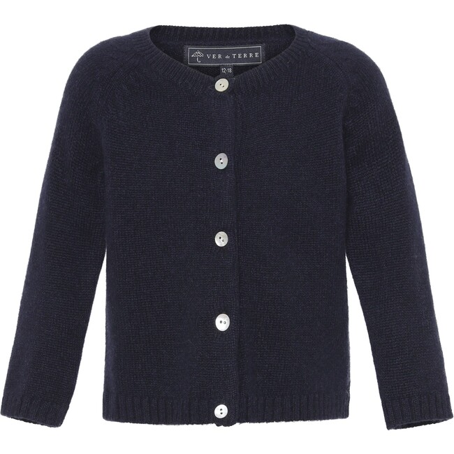 Baby Boys Cashmere Raglan Sleeve Knit Cardigan, Navy