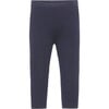 Baby Cashmere Elastic Waist Knit Leggings, Navy - Leggings - 1 - thumbnail