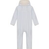 Baby Doubleface Contrast Color 2-Zipper Fleece Babysuit, Baby Blue & Kit - Overalls - 1 - thumbnail