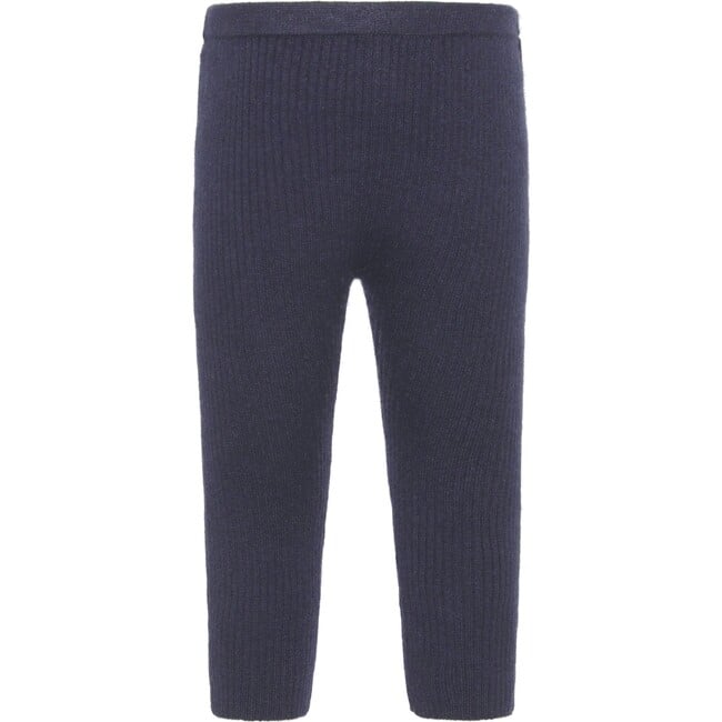 Baby Cashmere Elastic Waist Knit Leggings, Navy - Leggings - 2