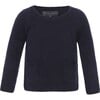 Baby Cashmere Round Neck Pocket Knit Sweater, Navy - Sweaters - 1 - thumbnail