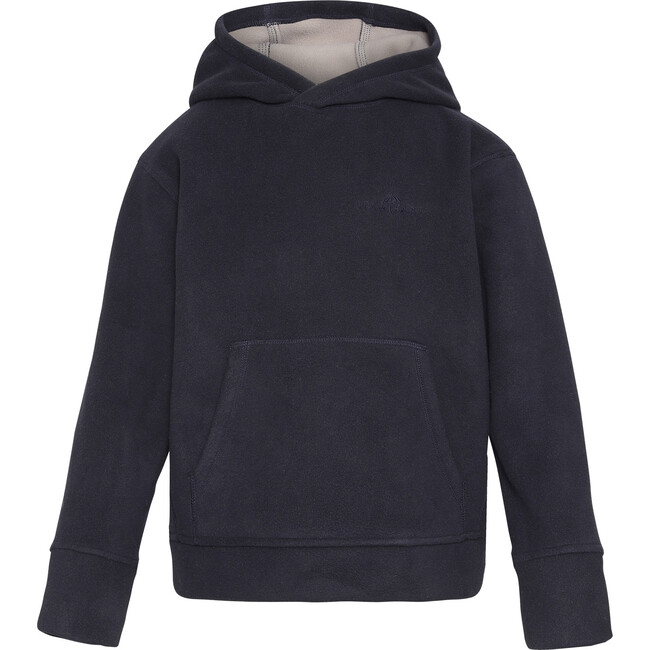 Doubleface Contrast Color Fleece Pocket Hoodie, Navy & Mocca