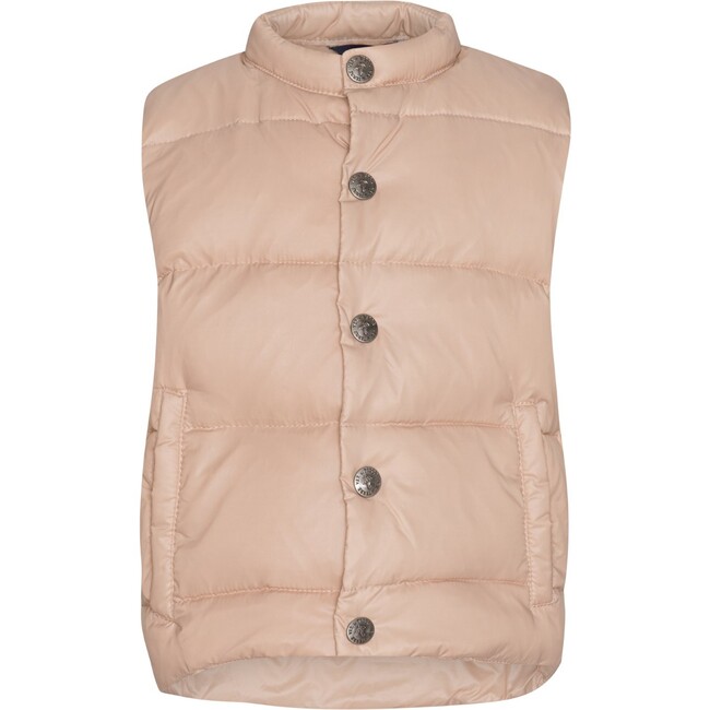 Baby Featherlight Sleeveless Button Down Vest, Mahogany Rose