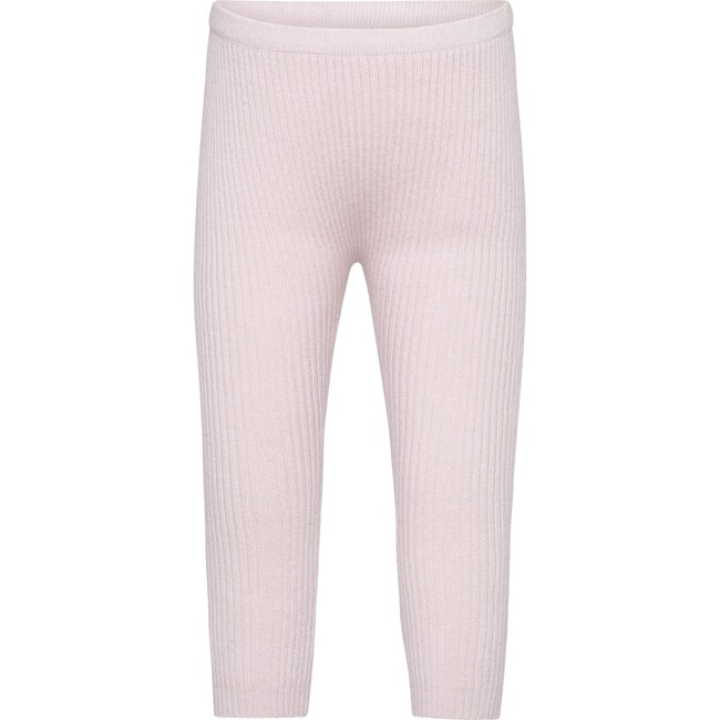 Baby Girls Cashmere Elastic Waist Knit Leggings, Rose Powder