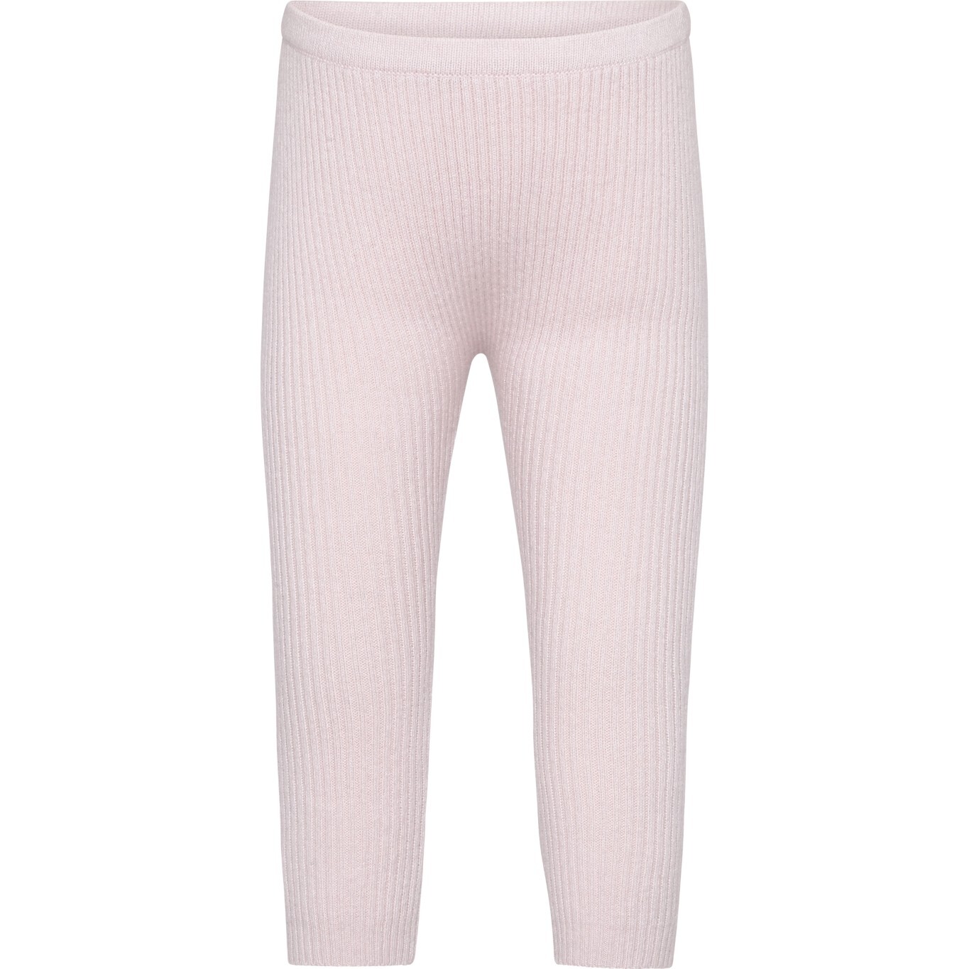 Baby Cashmere Elastic Waist Knit Leggings, Rose Powder - Leggings - 1