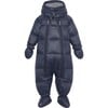 Baby Featherlight Detachable Hood 2-Zipper Wintersuit, Navy - Snowsuits - 1 - thumbnail