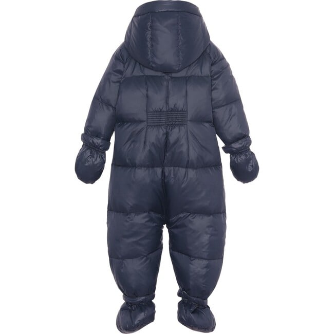 Baby Featherlight Detachable Hood 2-Zipper Wintersuit, Navy - Snowsuits - 2