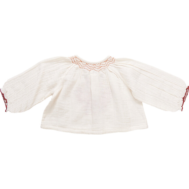 Girls Ava V-Neck 3-Quarter Sleeve Crop Top, Harvest Embroidery - Shirts - 5