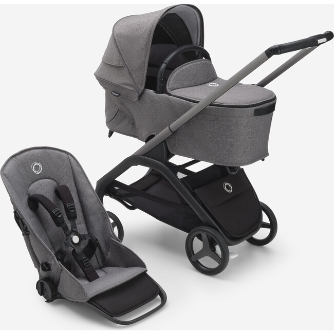 Bugaboo Dragonfly Seat + Bassinet Complete Set US Graphite/Grey Melange