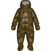 Baby Featherlight Detachable Hood 2-Zipper Wintersuit, Dark Olive - Snowsuits - 1 - thumbnail