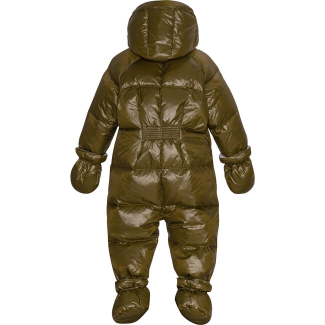 Baby Featherlight Detachable Hood 2-Zipper Wintersuit, Dark Olive - Snowsuits - 2