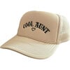 Cool Aunt Embroidered Trucker Hat, Beige & Black - Hats - 1 - thumbnail