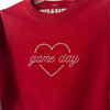 Youth Game Day Shine Rhinestone Cropped Sweatshirt, Red - Sweatshirts - 2