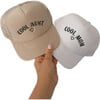 Cool Aunt Embroidered Trucker Hat, Beige & Black - Hats - 3