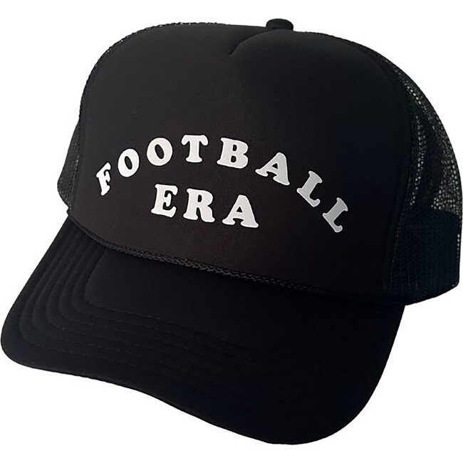 Adult Football Era Embroidered Foam Trucker Hat, Black