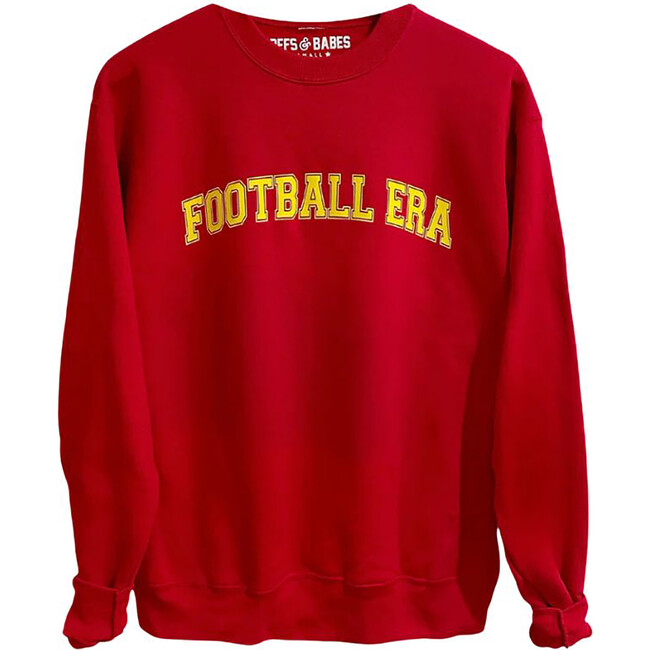 Adult Football Era Print Sweatshirt, Red