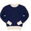 Women's Navy With Cream Trim Knit Sweater - Sweaters - 1 - thumbnail