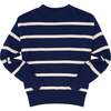 Women's Navy And Cream Wide Stripe Knit Sweater - Sweaters - 1 - thumbnail