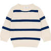 Kids Cream And Navy Wide Stripe Knit Sweater - Sweaters - 1 - thumbnail