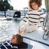 Kids Cream And Navy Wide Stripe Knit Sweater - Sweaters - 3