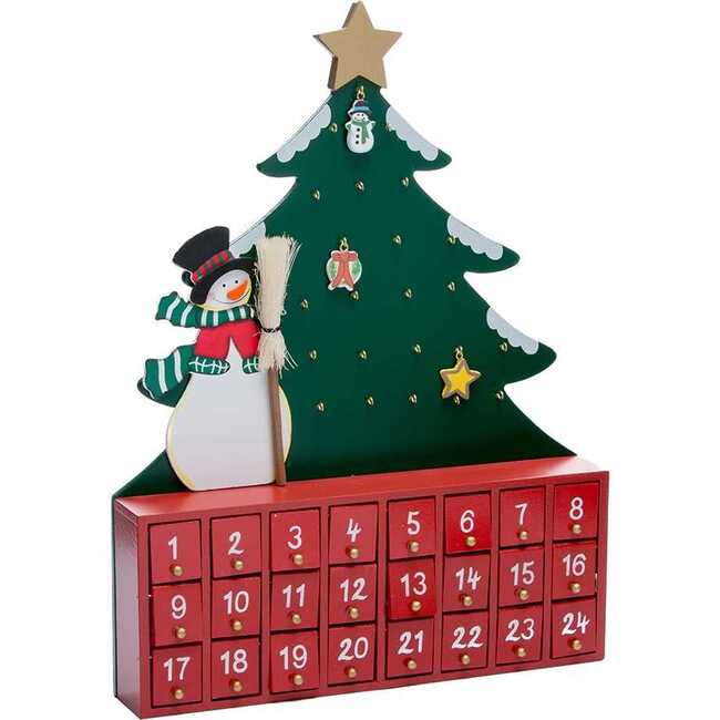 Wooden Snowman with Tree Advent Calendar