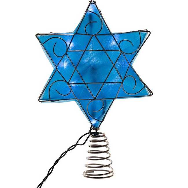 UL 10-Light LED Silver and Blue Shimmer Star Treetop - Tree Toppers - 5