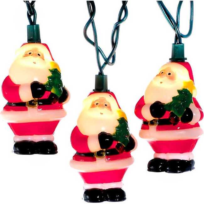 UL 10-Light 3-Inch Santa with Tree Light Set