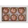 Silver with Gold and Red Plaid Glass Ball Ornaments, 6-Piece Set - Ornaments - 3