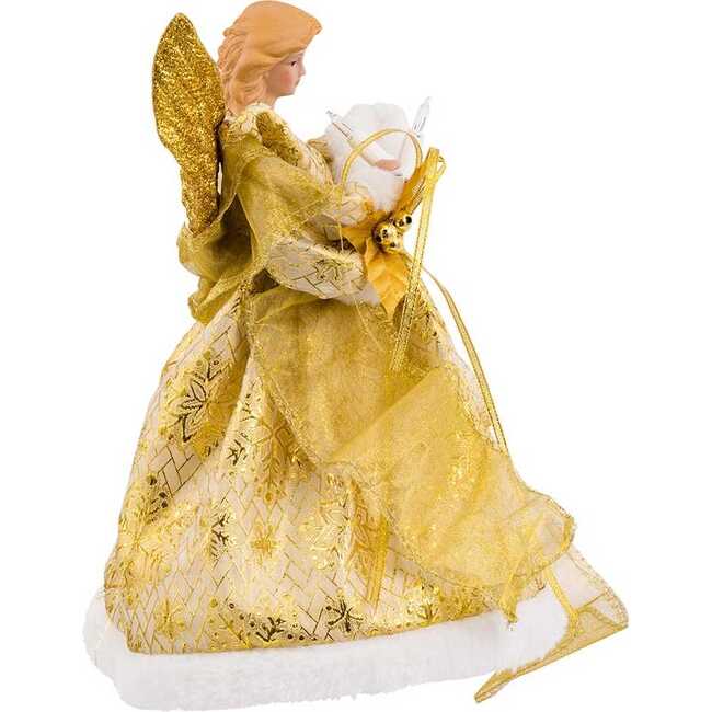 UL 10-Light 12-Inch Gold Dress Angel Treetop - Tree Toppers - 3