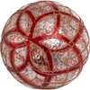 Silver with Gold and Red Plaid Glass Ball Ornaments, 6-Piece Set - Ornaments - 5