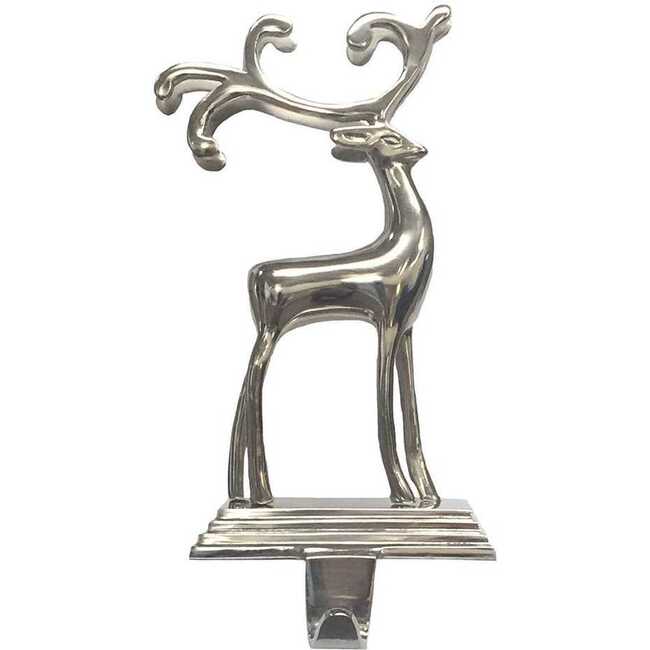 Silver Reindeer Stocking Hanger