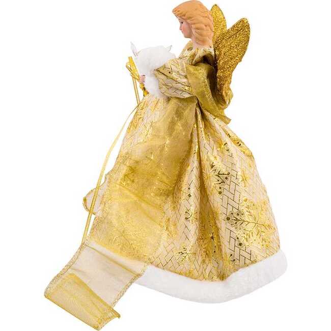 UL 10-Light 12-Inch Gold Dress Angel Treetop - Tree Toppers - 5