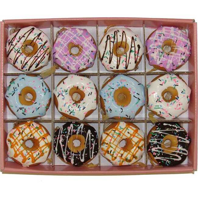 Set of Twelve 2.75-Inch Donut Ornament