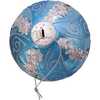 Silver Blue with Glitter and Sequins Glass Ball Ornaments, 6 Piece Box - Ornaments - 3