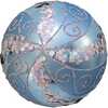 Silver Blue with Glitter and Sequins Glass Ball Ornaments, 6 Piece Box - Ornaments - 4