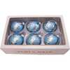Silver Blue with Glitter and Sequins Glass Ball Ornaments, 6 Piece Box - Ornaments - 5