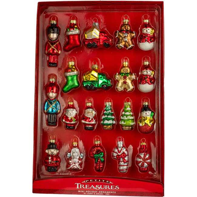 Petite Treasures Miniature Glass Ornaments, 20-Piece Set