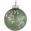 Green Leaf Design Ball Ornaments, 6 Piece Set - Ornaments - 2