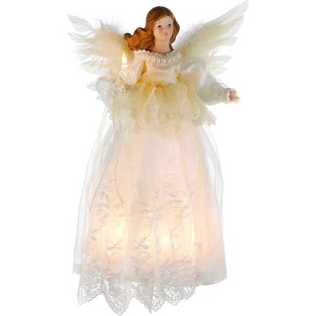 Indoor 10-Light 14.5-Inch Ivory Angel Treetop