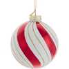 Gold, Red and White Glass Ball Ornaments, 6 Piece Set - Ornaments - 1 - thumbnail