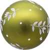 Green Leaf Design Ball Ornaments, 6 Piece Set - Ornaments - 5