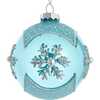 Glass Teal Snowflake 6-Piece Ball Ornament Set - Ornaments - 2