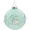 Glass Teal Snowflake 6-Piece Ball Ornament Set - Ornaments - 3