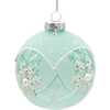 Glass Teal Snowflake 6-Piece Ball Ornament Set - Ornaments - 4