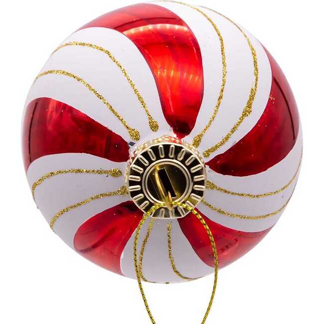 Gold, Red and White Glass Ball Ornaments, 6 Piece Set - Ornaments - 3