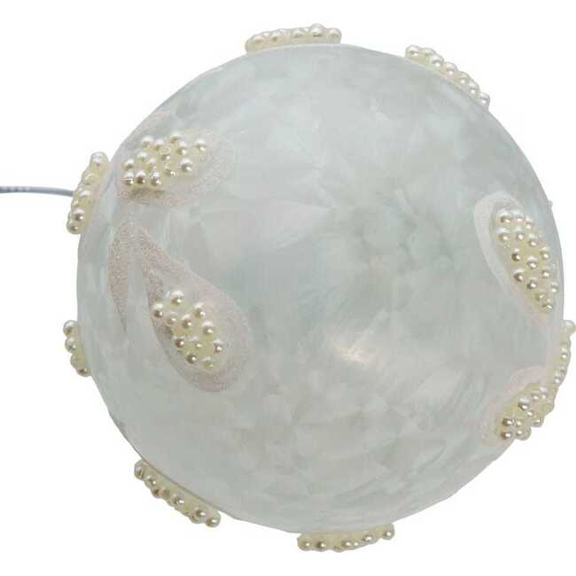 Glass White Pearl 6-Piece Ball Ornament Set - Ornaments - 6