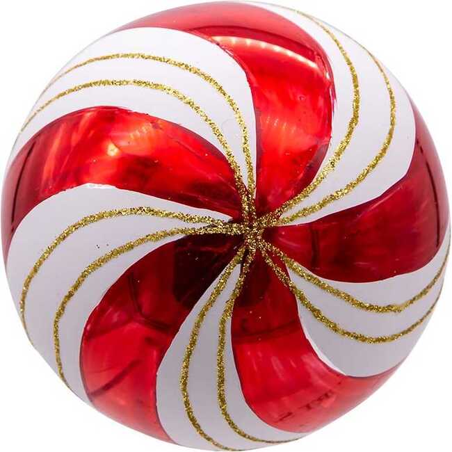 Gold, Red and White Glass Ball Ornaments, 6 Piece Set - Ornaments - 4